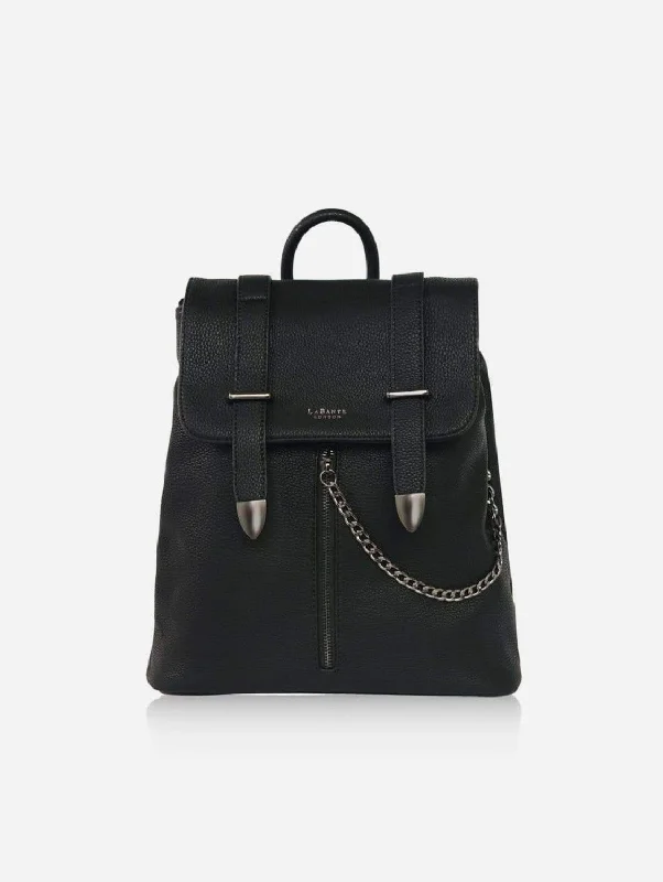 Agnes Vegan Leather Backpack | Black