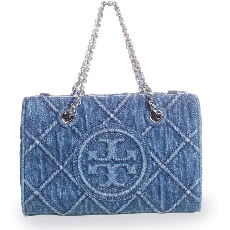 Tory Burch Fleming Soft Denim Mini Chain Tote