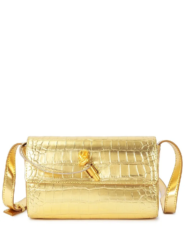 Tiffany & Fred Paris Croc-Embossed Metallic Leather Bag