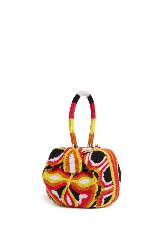 Demi Bag in Red, Yellow & Black Crochet