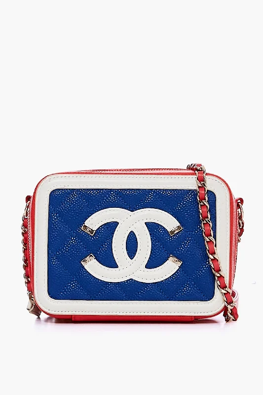 CHANEL Blue CC Filigree Caviar Crossbody