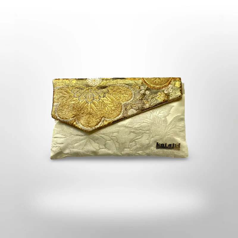 Gold and White Paulownia Clutch