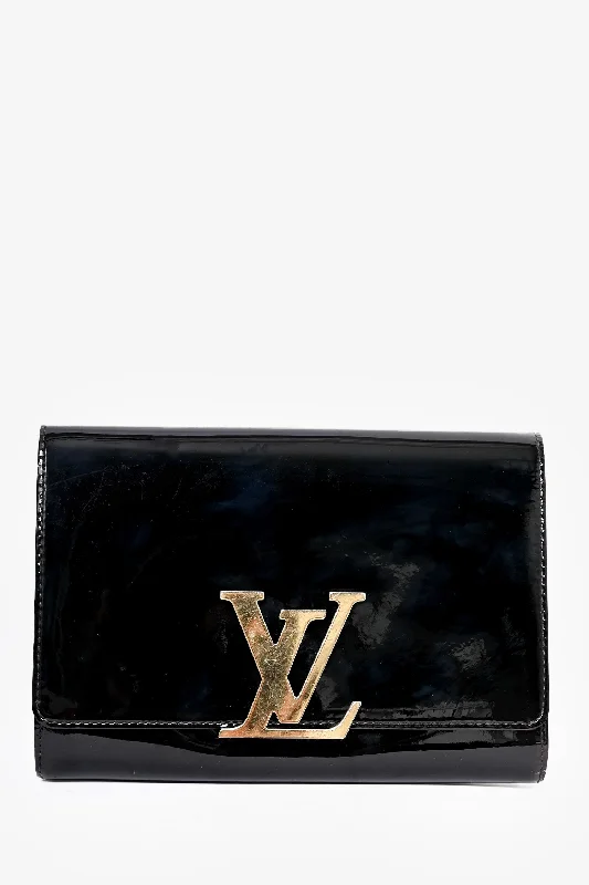 Louis Vuitton Black Patent Leather LV Clutch