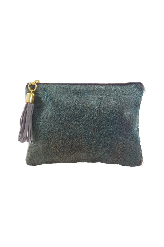 Shaker Hair on Hide Barracuda Tassel Clutch