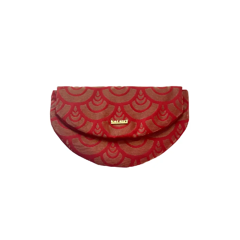 Red Seigaiha Clutch