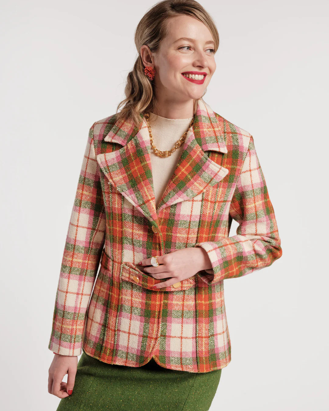 Central Park Plaid Bobby Wool Blazer