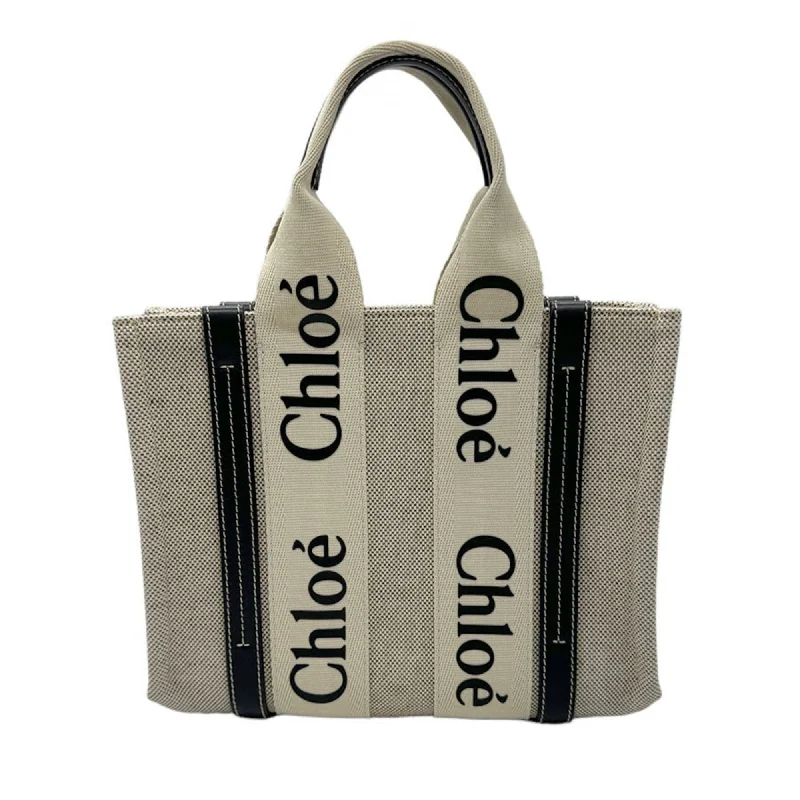 Chloé Woody  Canvas Tote Bag (Pre-Owned)