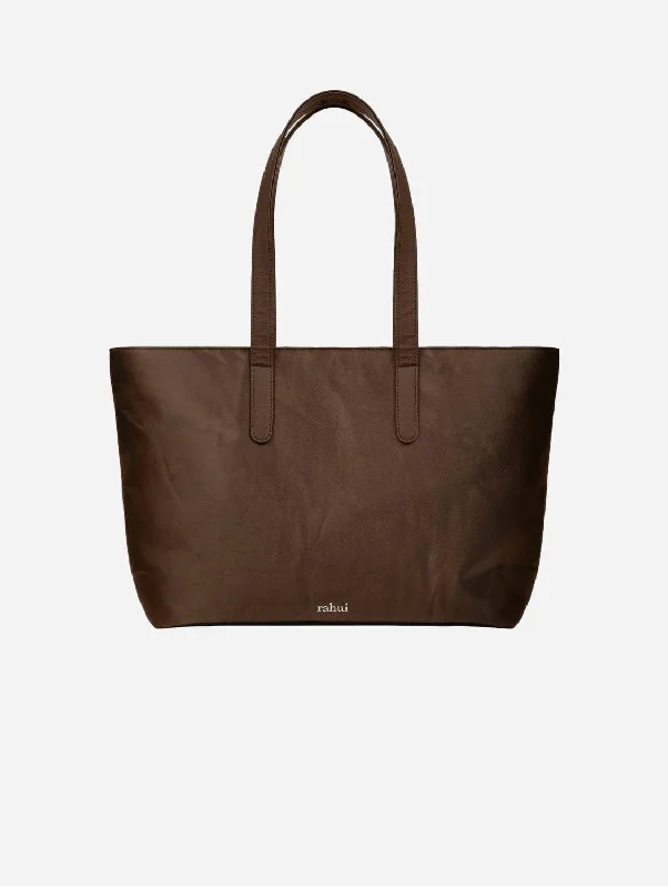 Sequoia Piñatex Leather Vegan Zip Tote | Brown