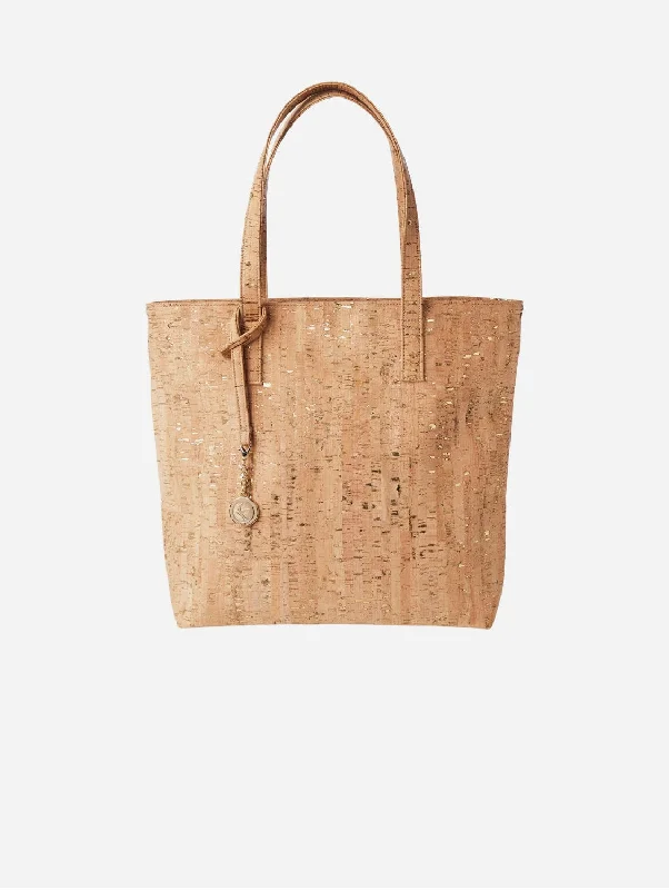 Simma Vegan Cork Tote Bag | Gold Speckled