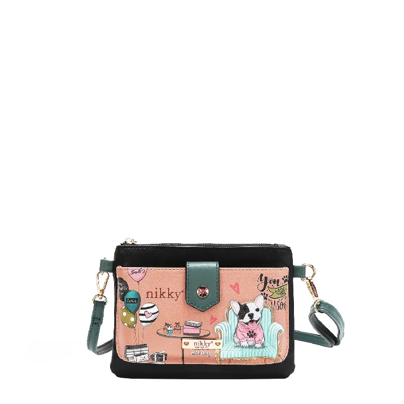 ZIP & SNAP BUTTON POUCH CROSSBODY