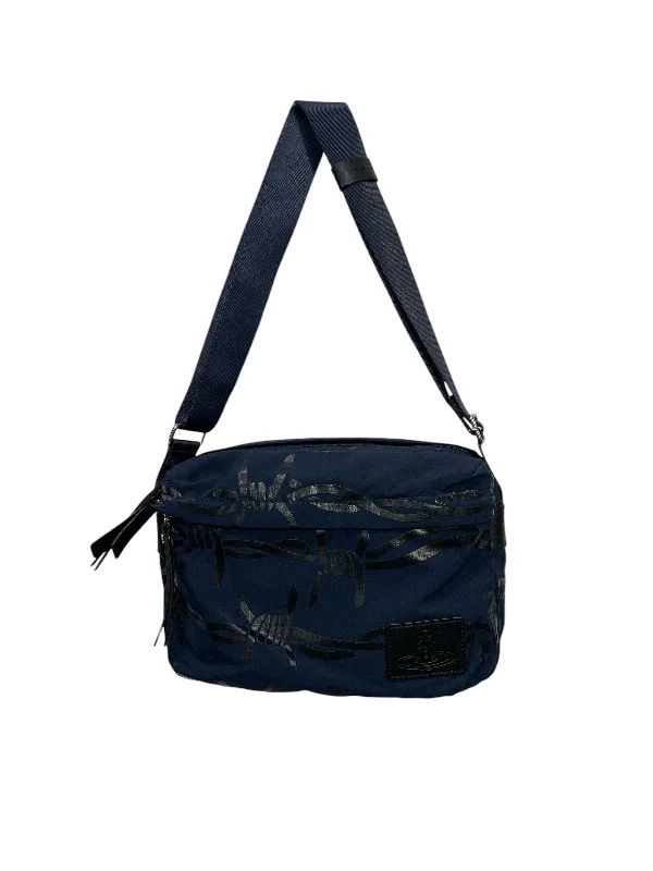 Vivienne Westwood/Cross Body Bag/Navy/Nylon/All Over Print/