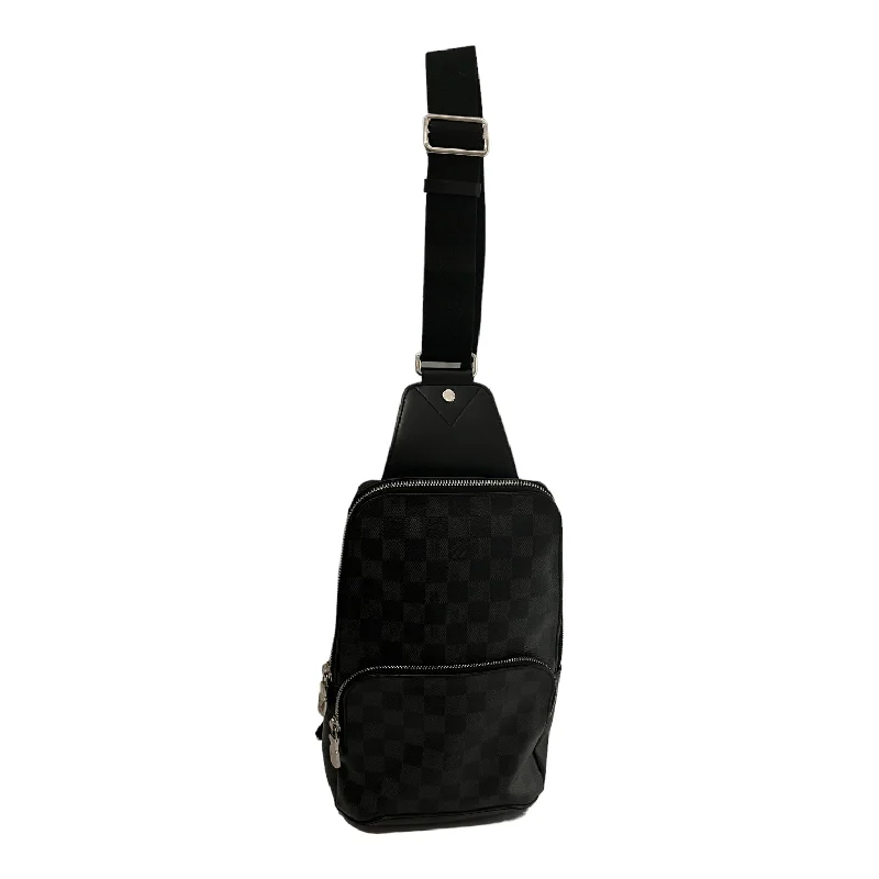 LOUIS VUITTON/Bag/Plaid/Leather/BLK/damier canvas cross bag