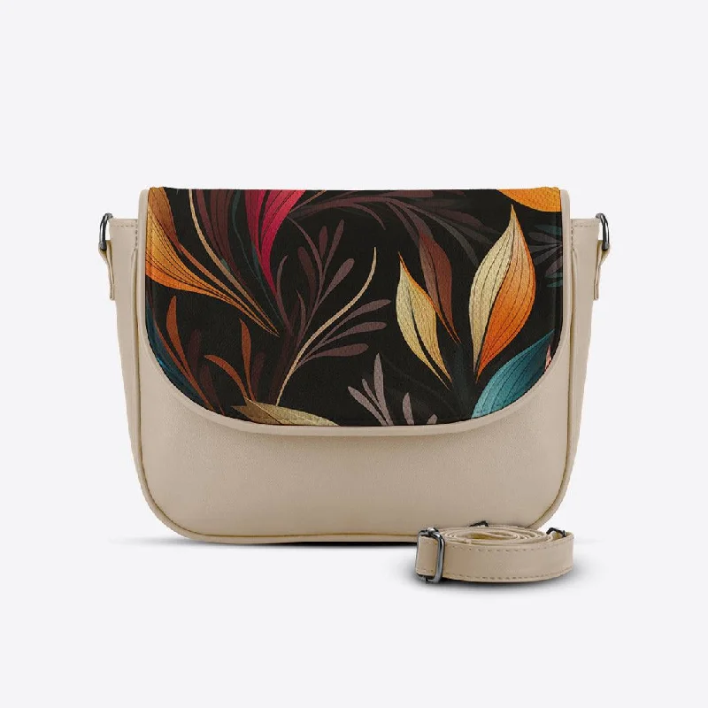 Beige Messenger Crossbody Foliage