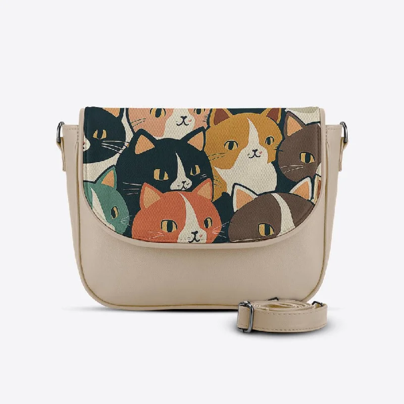 Beige Messenger Crossbody Kitties