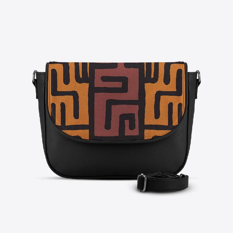 Black Messenger Crossbody African Tribal