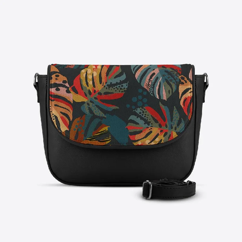 Black Messenger Crossbody Big Leafs