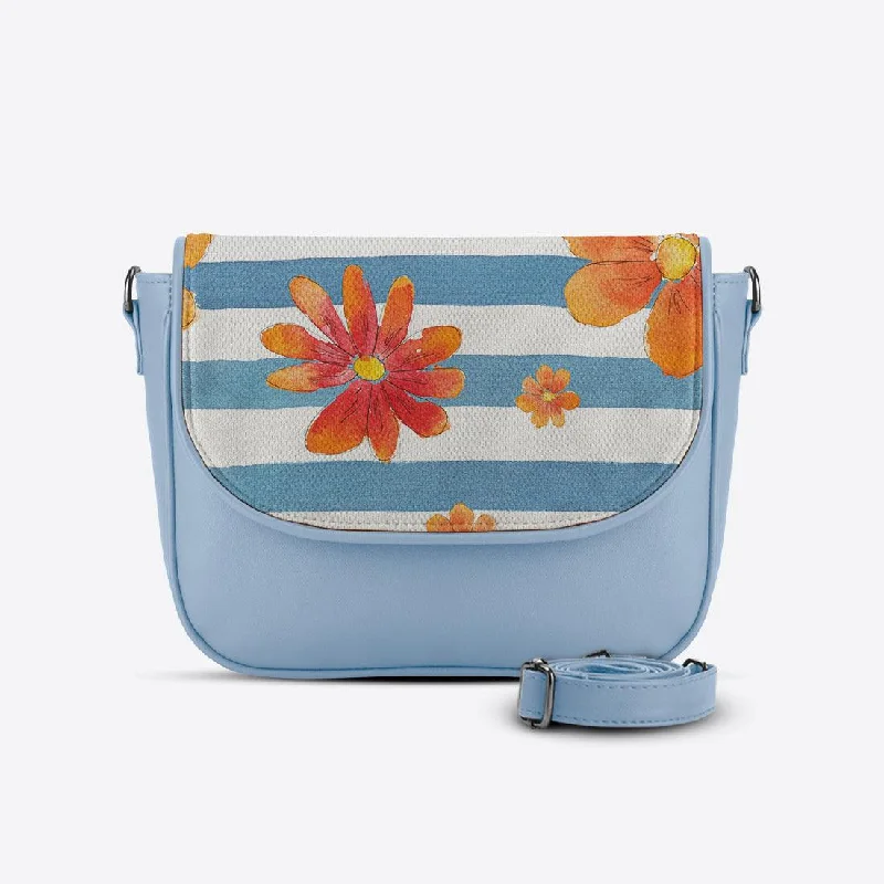 Blue Messenger Crossbody Blue Floral