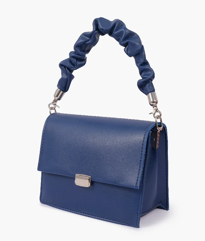 Blue top-handle mini cross-body bag