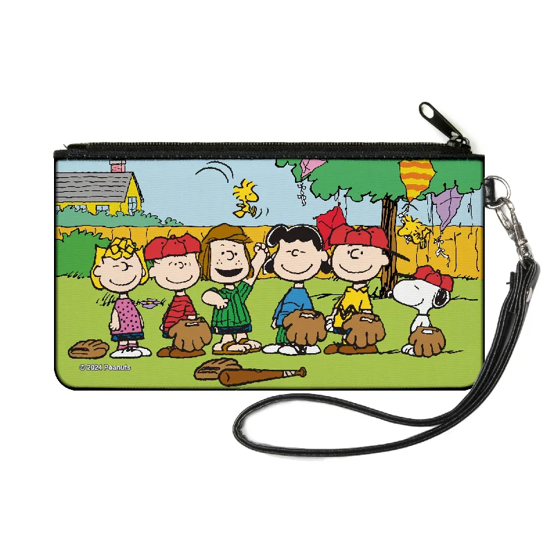 Canvas Zipper Wallet - SMALL - Peanuts Gang Backyard Baseball Group Pose