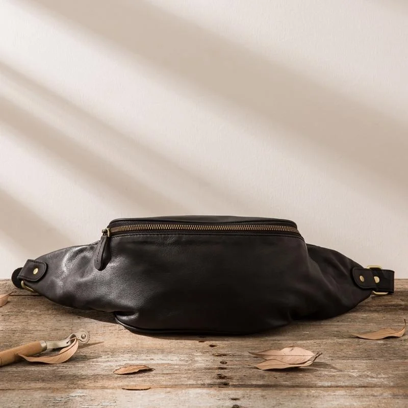 Leather Mens FANNY PACK MENS WAIST BAG HIP PACK BELT BAG FOR MEN