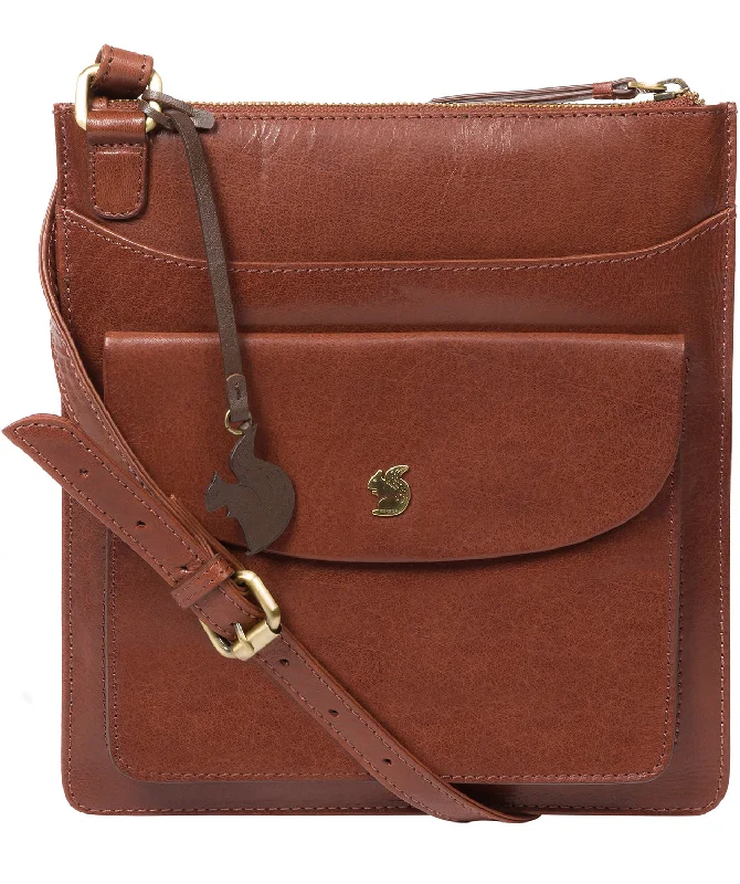 'Lauryn' Conker Brown Leather Cross Body Bag