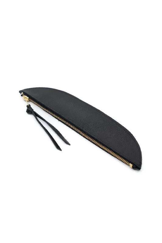 SONIA LEATHER ZIP POUCH | BLACK