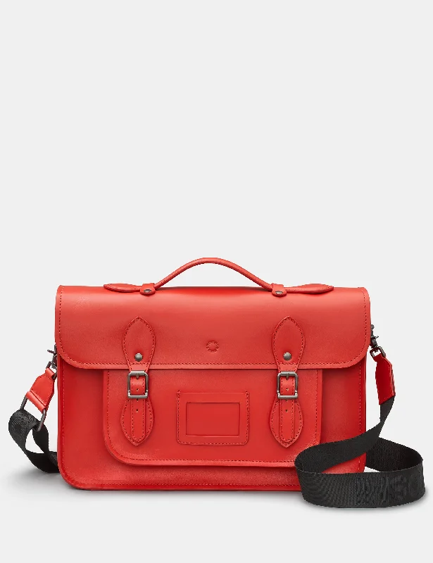 Belforte 14" Red Leather Satchel